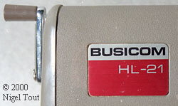 Label on Busicom HL-21