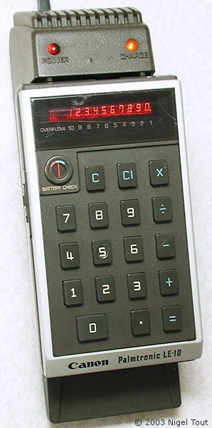 Canon Palmtronic LE-10 on charger