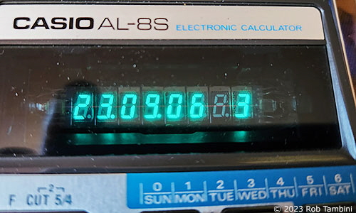 Casio AL8S display showing correct day in 2023