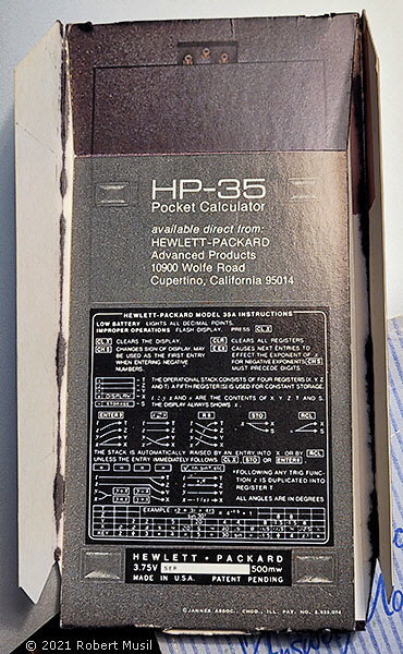 Rear of card HP35
