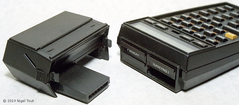 HP-41CX with memory, program, and magnetic strip modules.