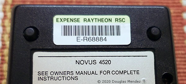Novus 4520 Inventory Tag Raytheon Missile Systems