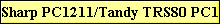 Sharp PC1211/Tandy TRS80 PC1