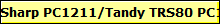 Sharp PC1211/Tandy TRS80 PC1