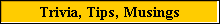 Trivia, Tips, Musings