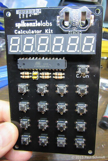 Calculator kit PCB assembled