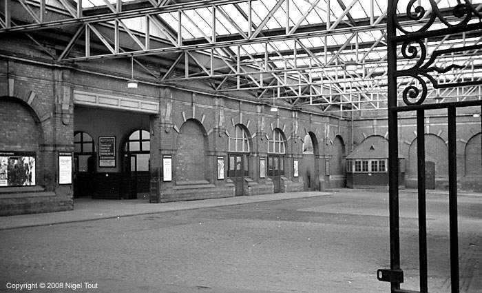 Old photo of Leicester Central station entrance hall Old photo of Leicester Central station entrance hall