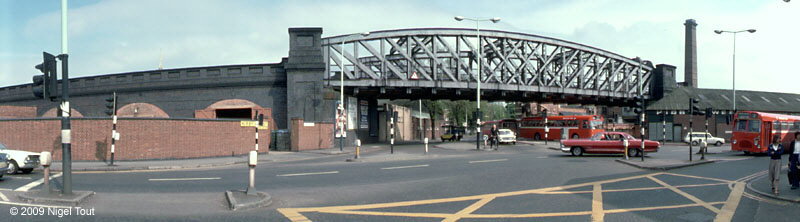 Leicester GCR Bowstring bridge, Braunstone Gate, panorama.