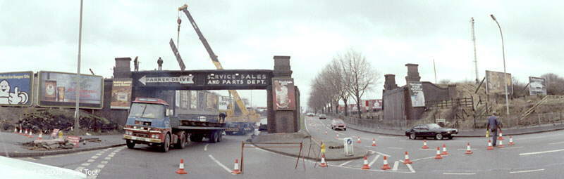 Blackbird Road bridge, GCR, under demolition Blackbird Road bridge, GCR, under demolition