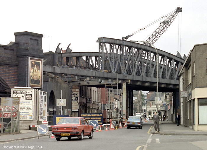 Northgate Street bridge under demolition, GCR, Leicester Northgate Street bridge under demolition, GCR, Leicester