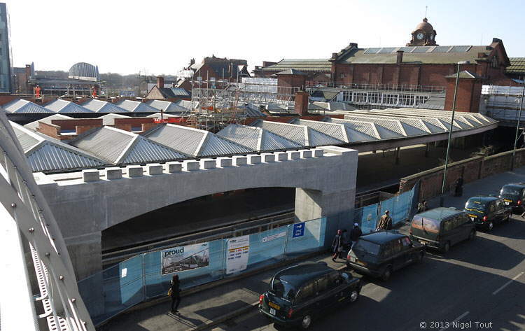 New tram bridge over Midland Station, Nottingham