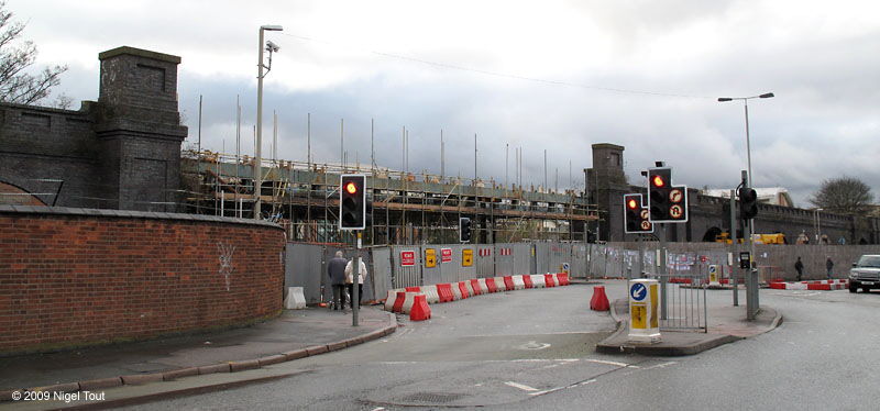 Advanced demolition of Braunstone Gate bridge “Bowstring” bridge, GCR Advanced demolition of Braunstone Gate bridge “Bowstring” bridge, GCR