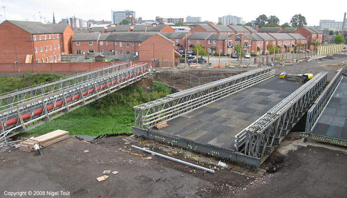 Upperton Road, Leicester, GCR viaduct demolition temporary Bailey bridge Upperton Road, Leicester, GCR viaduct demolition temporary Bailey bridge