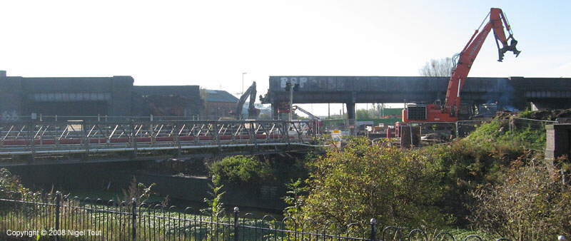 Start of demolition Upperton Road viaduct, Leicester, GCR Start of demolition Upperton Road viaduct, Leicester, GCR