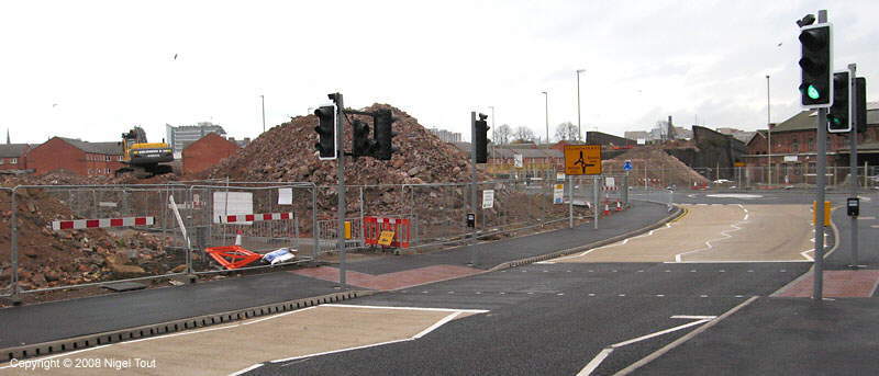 Temporary road during demolition of Upperton Road viaduct GCR, Leicester, Temporary road during demolition of Upperton Road viaduct GCR, Leicester,
