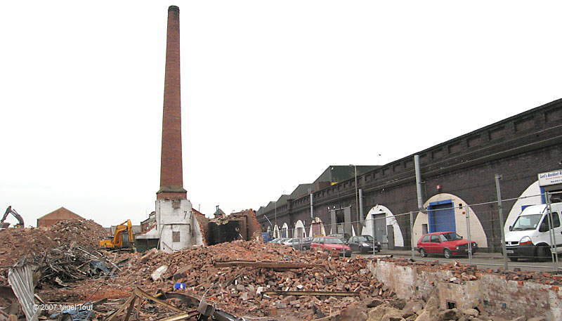 Demolition near viaduct