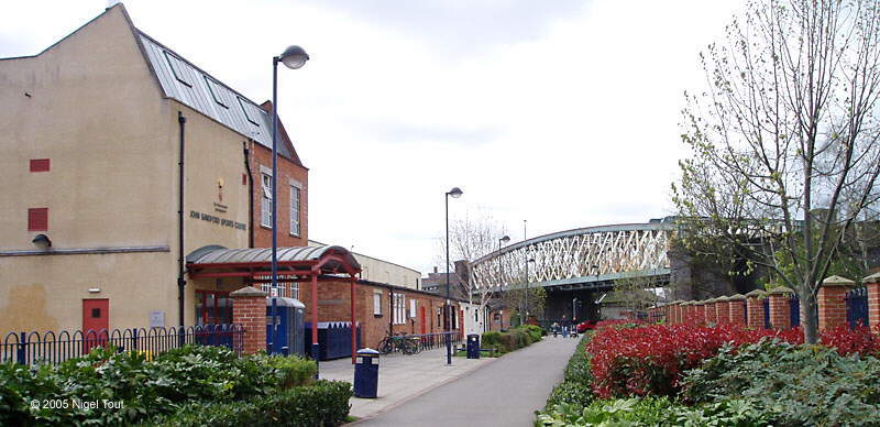 Braunstone Gate "Bowstring" bridge, GCR, and sports hall Leicester Braunstone Gate "Bowstring" bridge, GCR, and sports hall Leicester