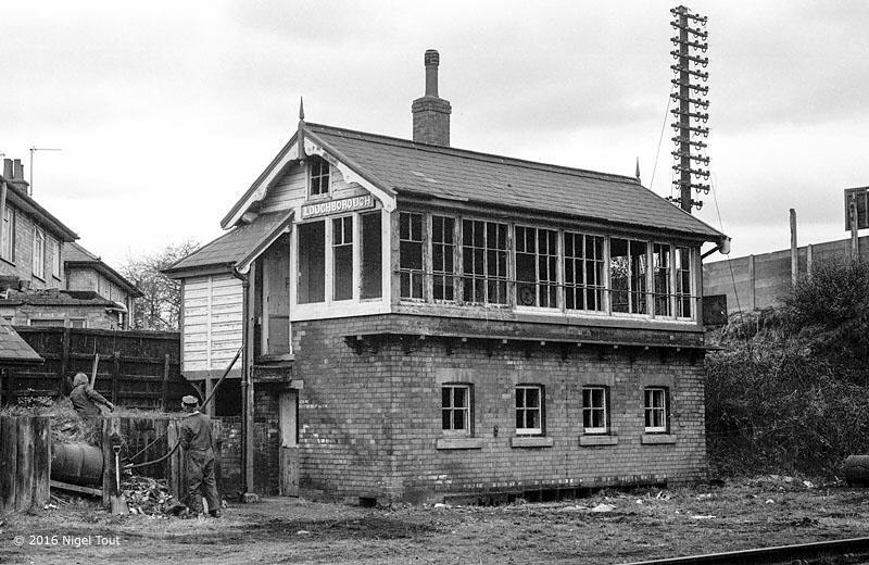 Derelict Loughborough Central signal box, 1973 Derelict Loughborough Central signal box, 1973