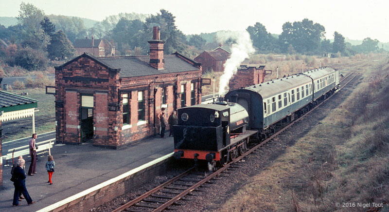 “Robert Nelson No. 4” at Quorn and Woodhouse station with a train for Loughborough, 1973 “Robert Nelson No. 4” at Quorn and Woodhouse station with a train for Loughborough, 1973