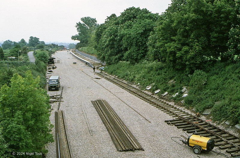 Track laying, Leicester North station Track laying, Leicester North station