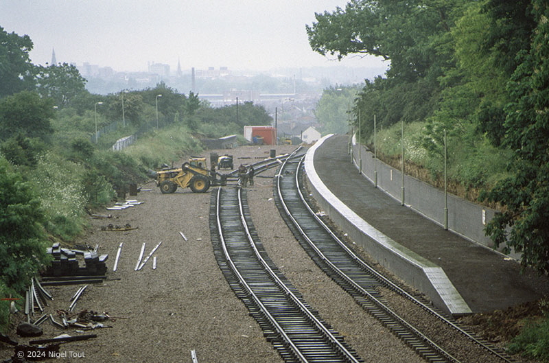 Track laying, Leicester North station Track laying, Leicester North station