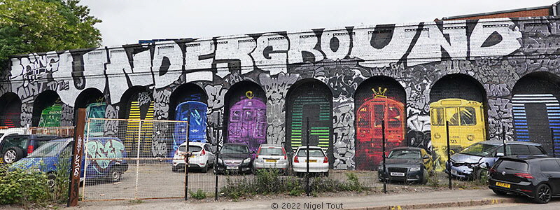 Graffiti, GCR viaduct, Jarvis Street, Leicester Graffiti, GCR viaduct, Jarvis Street, Leicester