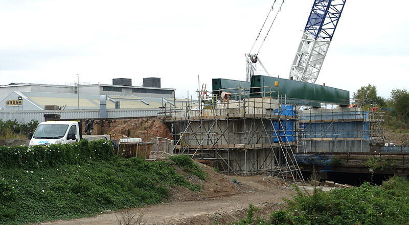 Side beams of the new bridge over The Gap in place