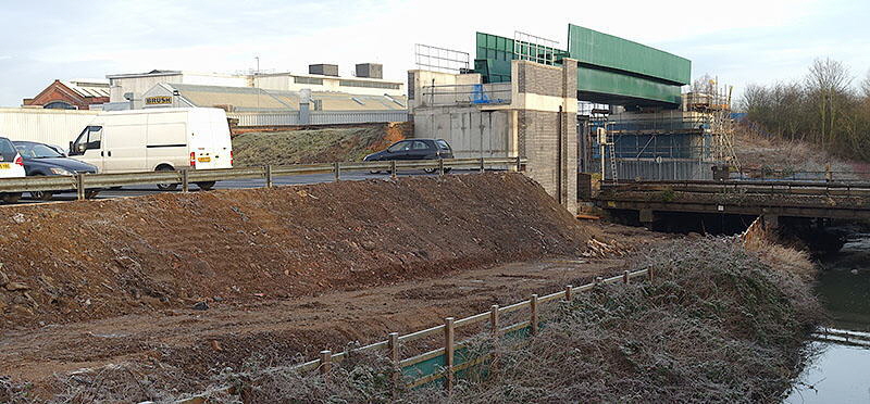 The GCR bridge over the Midland Mainline nearing completion The GCR bridge over the Midland Mainline nearing completion