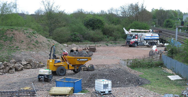 GCR Bridging the Gap - north embankment piling preparation GCR Bridging the Gap - north embankment piling preparation