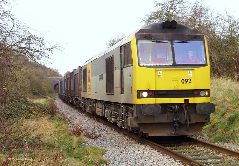 60092 with gypsum empties, Stanford